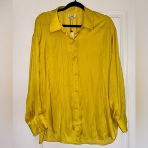 Du Paradis Yellow Women's Button Down Long Sleeve Top